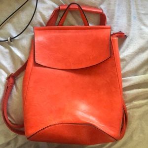 Orange Leather book bag. Great quality